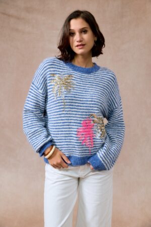 Pull Palmiers Strass | JP-7816