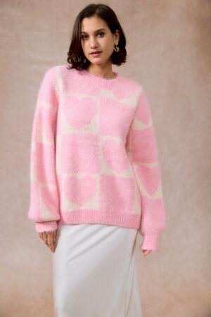 Pull Motifs Coeurs & Carrés | JP-7623
