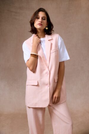 Blazer Sans Manches Rose | GL-067