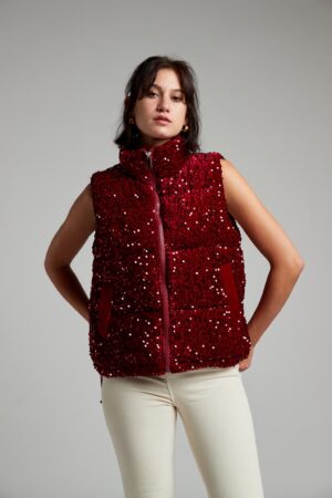 Veste Sans Manches à Paillettes | JP-911