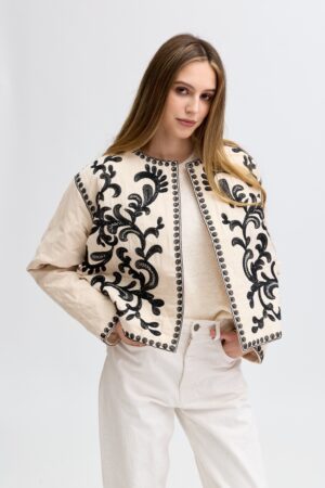 Veste Courte Brodée Motifs | JS-1050